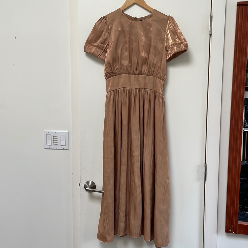 Iridescent gold maxi dress from Zara